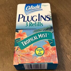 Glade Plug Ins TROPICAL MIST 3 Scented Gel Refills In Box RARE Retired Gels NEW